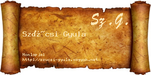 Szücsi Gyula névjegykártya